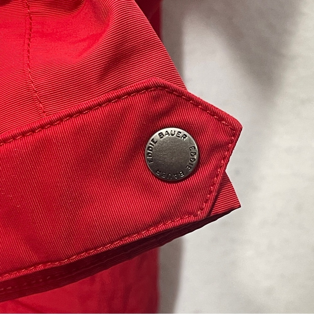 Eddie Bauer Charly Parka Rain Jacket Red Size Small Weatheredge Waterproof Wind - Picture 12 of 16